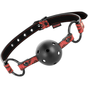 Ballgag in pelle vegana traspirante per giochi BDSM sicuri